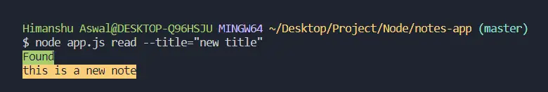 Output of the read command
