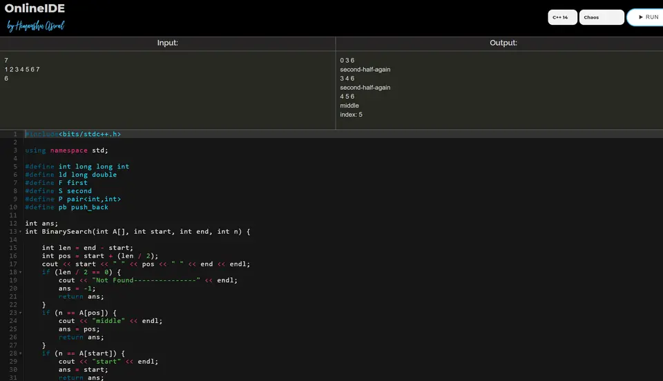 OnlineIDE: screenshot