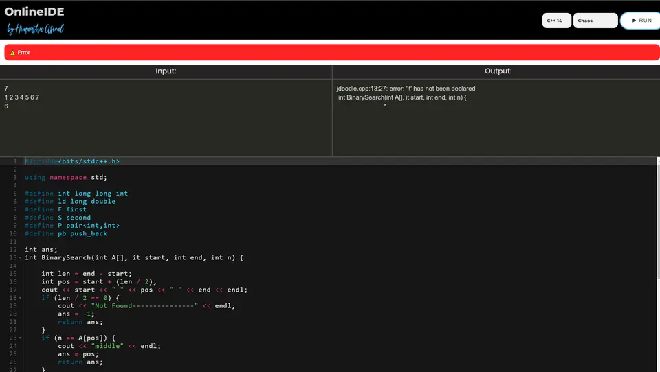 OnlineIDE: screen 3