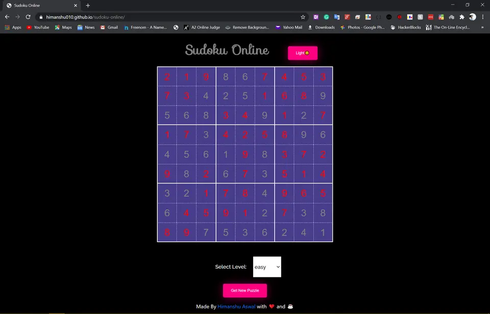 Sudoku Online: screen 4